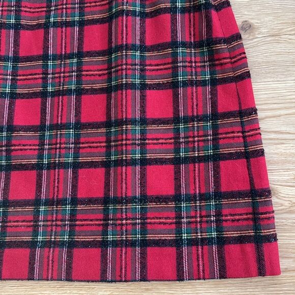 Talbots Women's PLAID SPARKLE A-LINE Mini SKIRT Sz 10 Petite Tartan Holiday - Picture 3 of 6